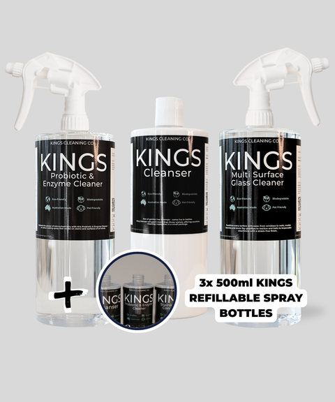 Cleaning Products on a grey background 